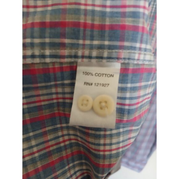 Johnnie-O Shirt Harbour Hangin' Out Button Mens XL Gemini Blue Plaid Long Sleeve - Picture 9 of 12